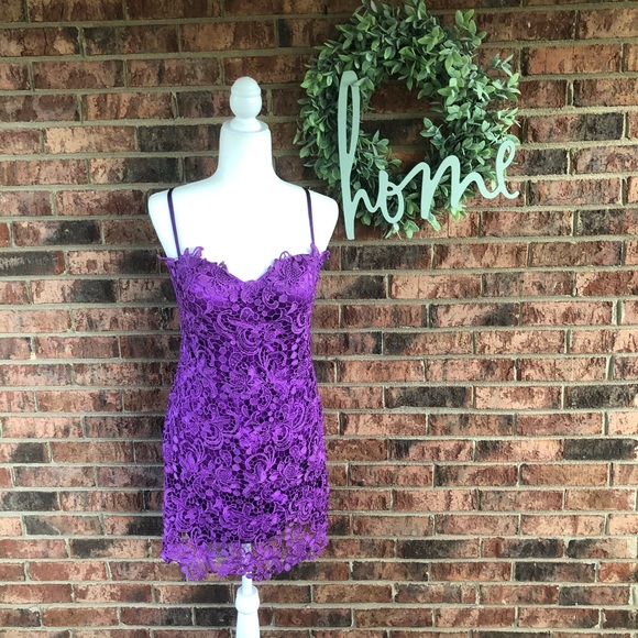 Dave & Johnny Dresses & Skirts - { DAVE & JOHNNY } NWT Purple Lace Crochet Dress